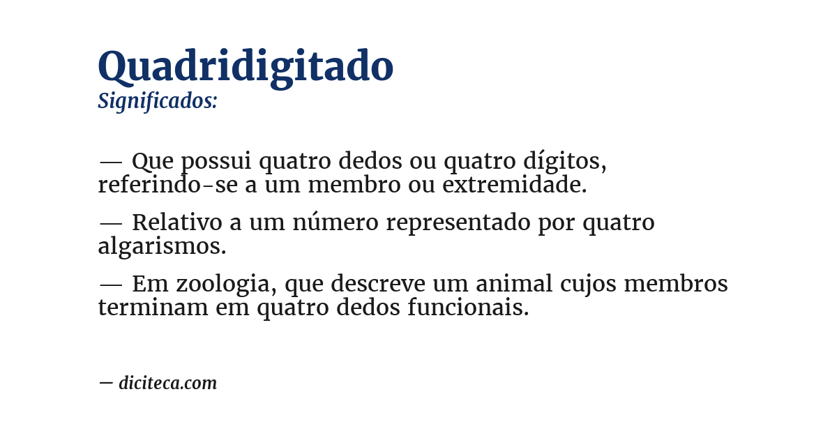 Significado de quadridigitado