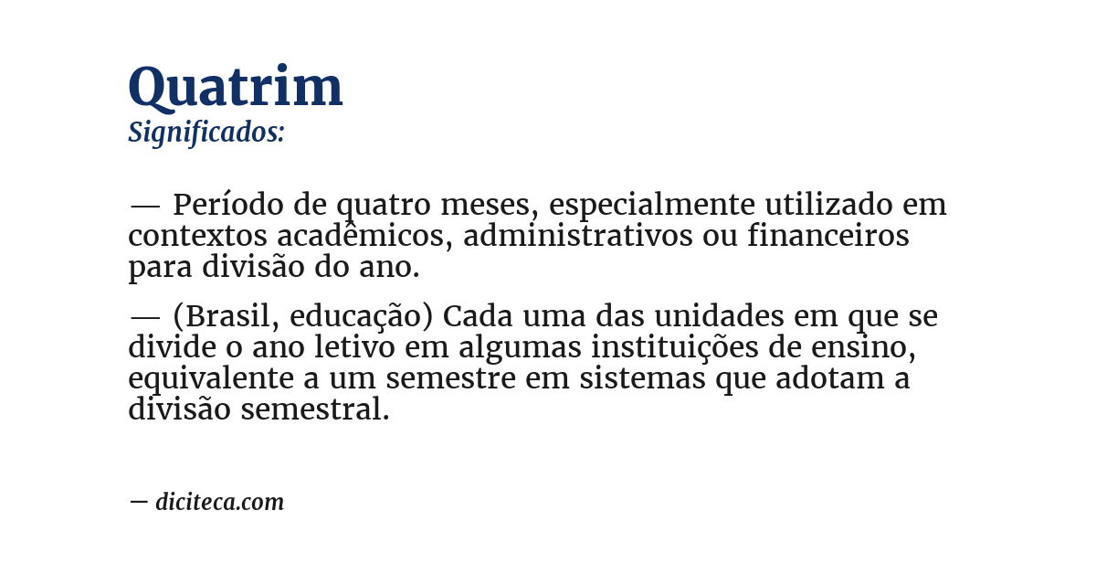Significado de quatrim