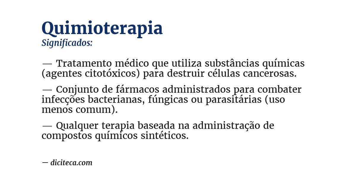 Significado de quimioterapia