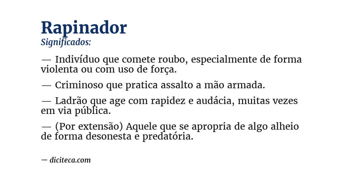 Significado de rapinador