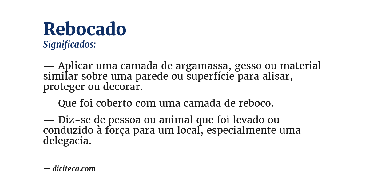 Significado de rebocado