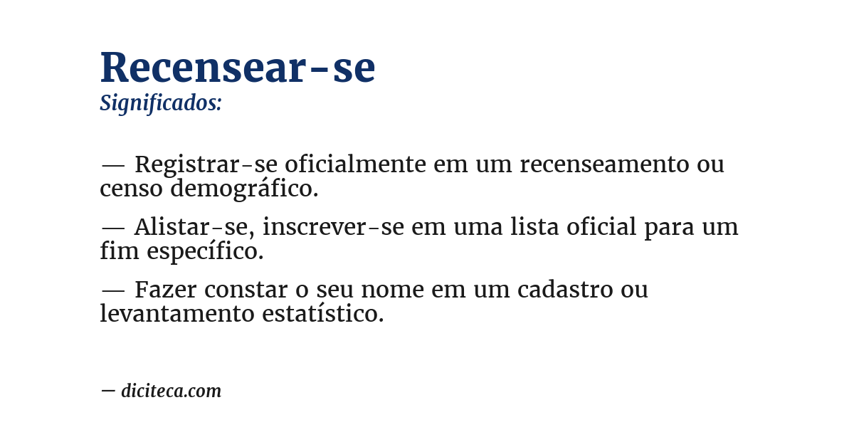 Significado de recensear-se