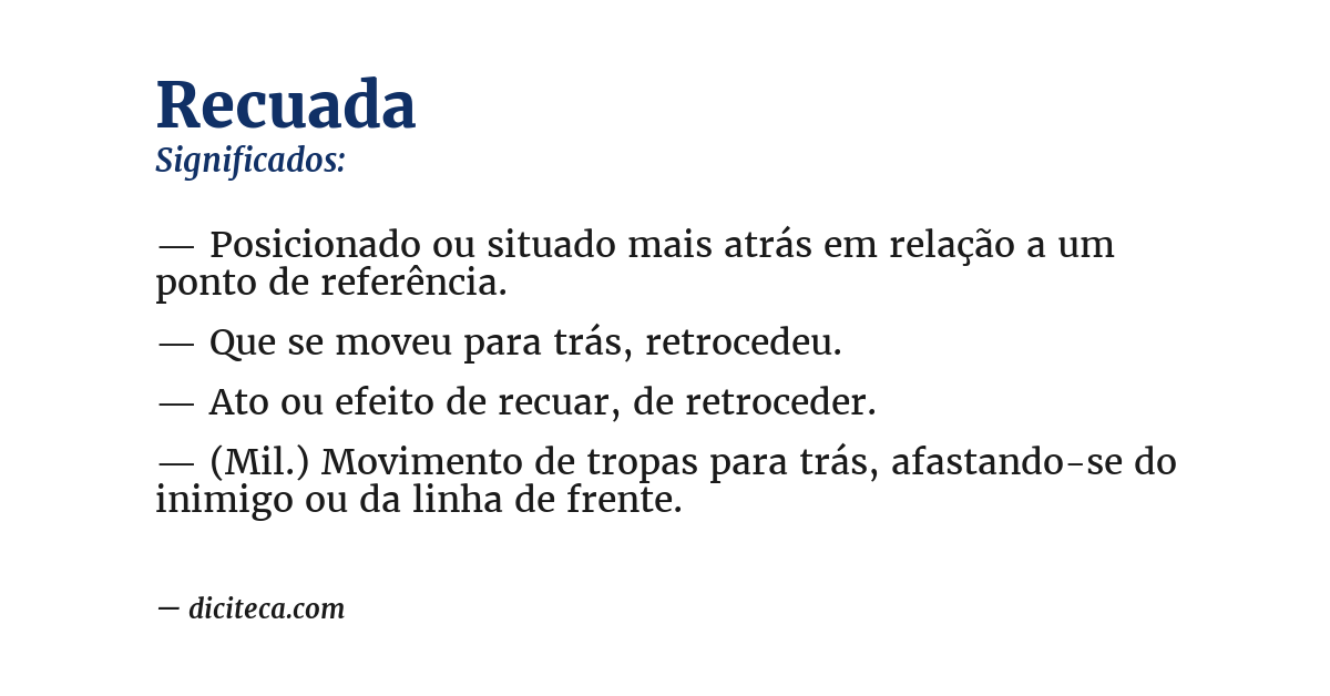 Significado de recuada