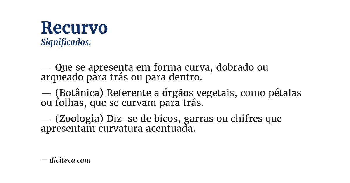 Significado de recurvo