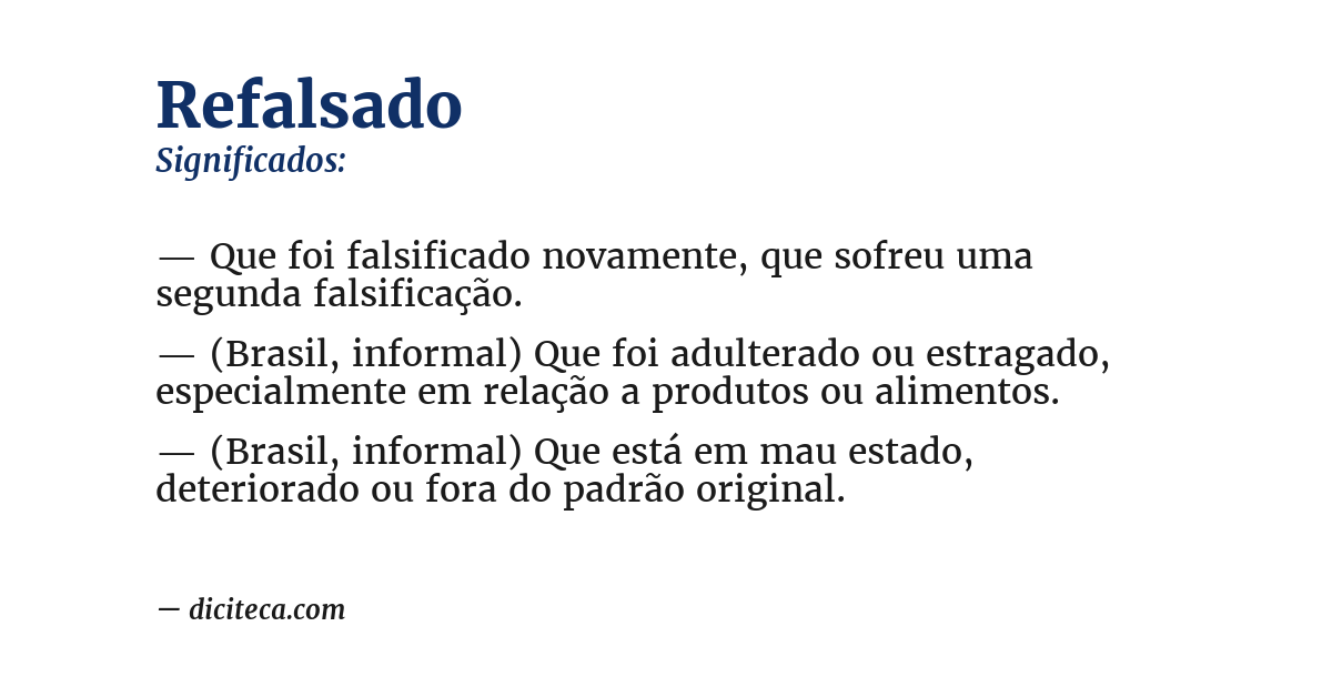 Significado de refalsado