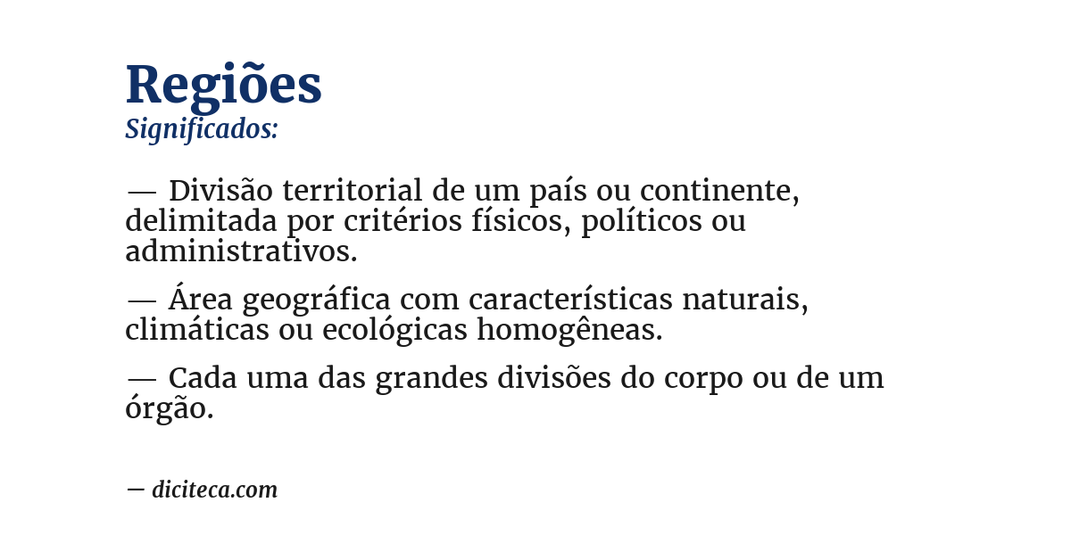 Significado de regiões