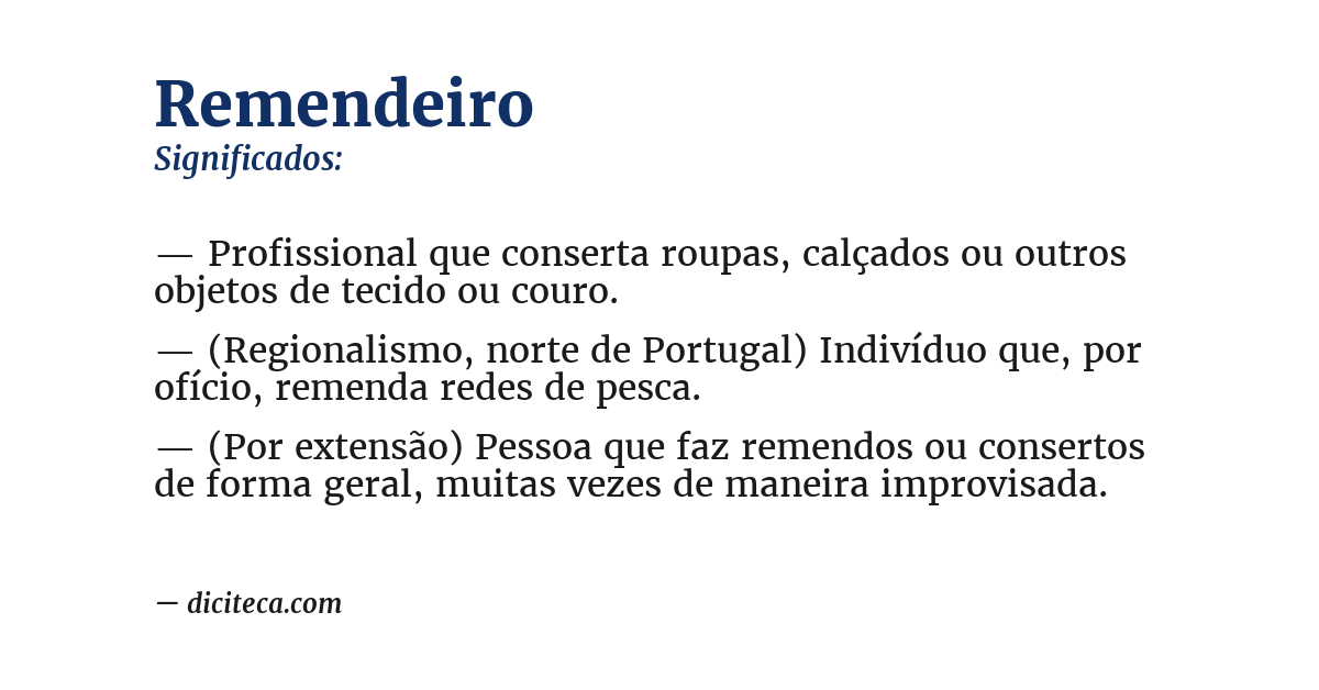 Significado de remendeiro