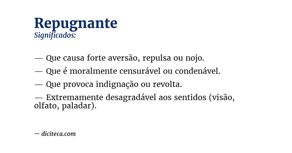 Significado de repugnante