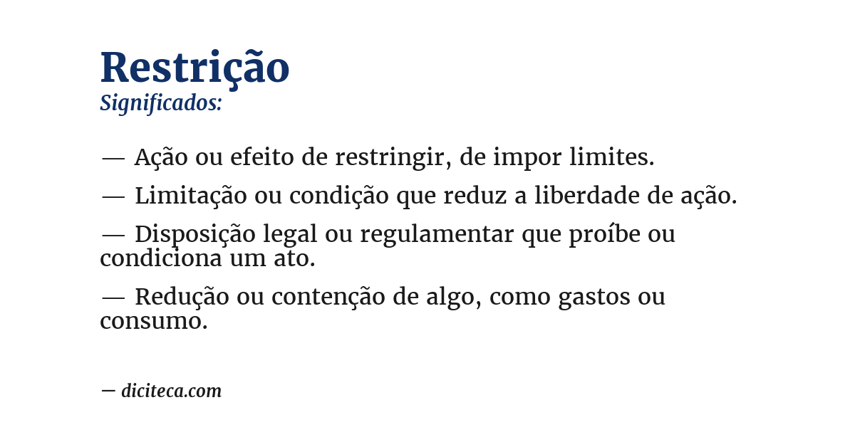 Significado de restrição