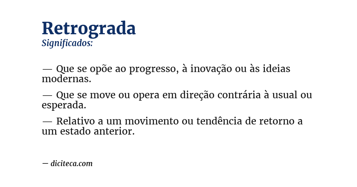 Significado de retrograda