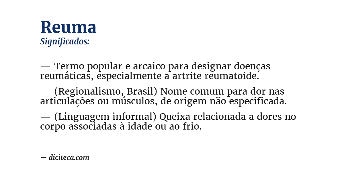 Significado de reuma