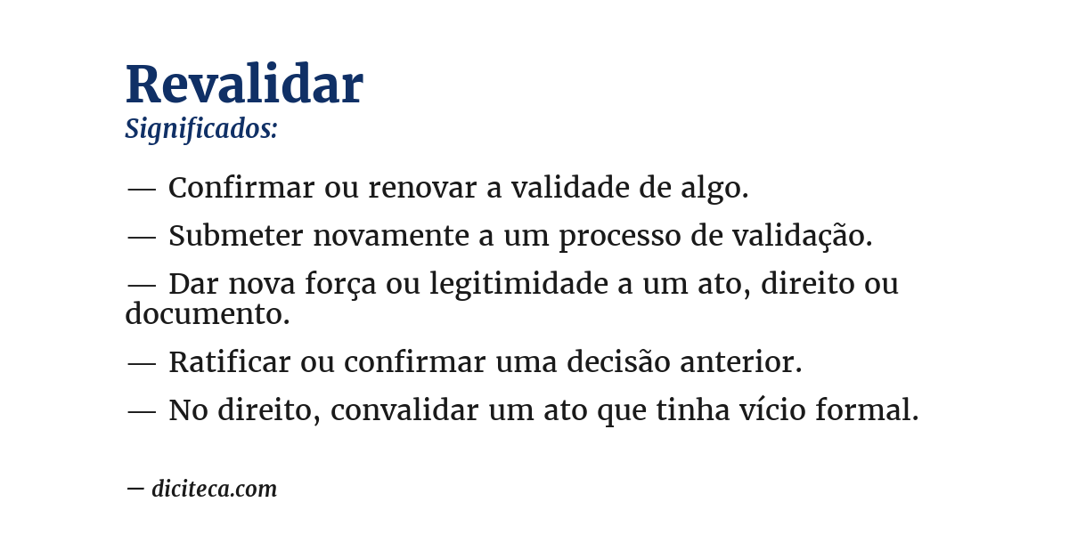 Significado de revalidar