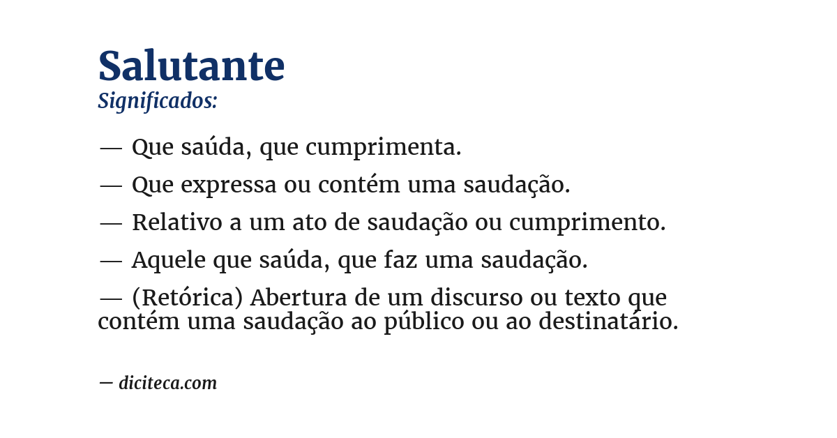 Significado de salutante