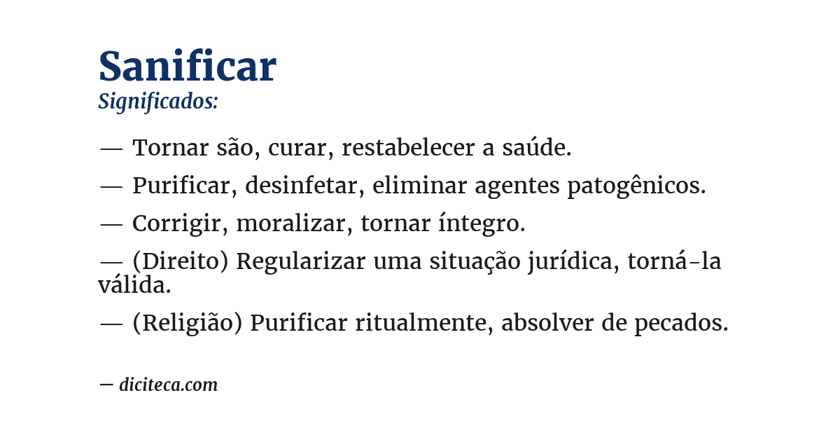 Significado de sanificar