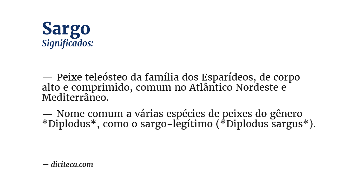 Significado de sargo