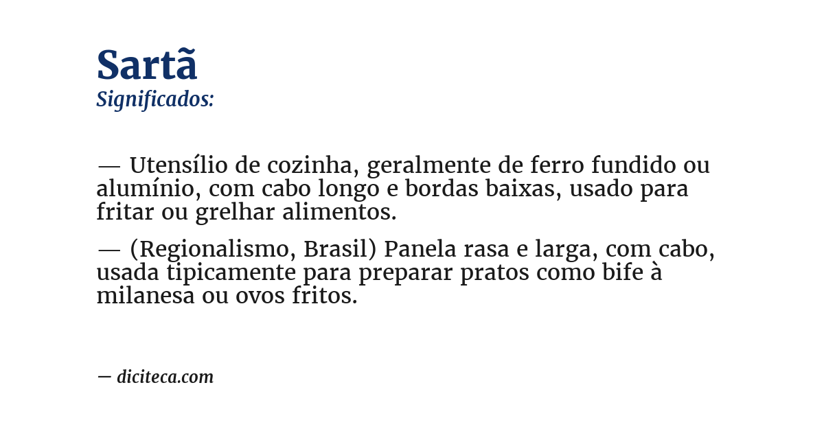 Significado de sartã
