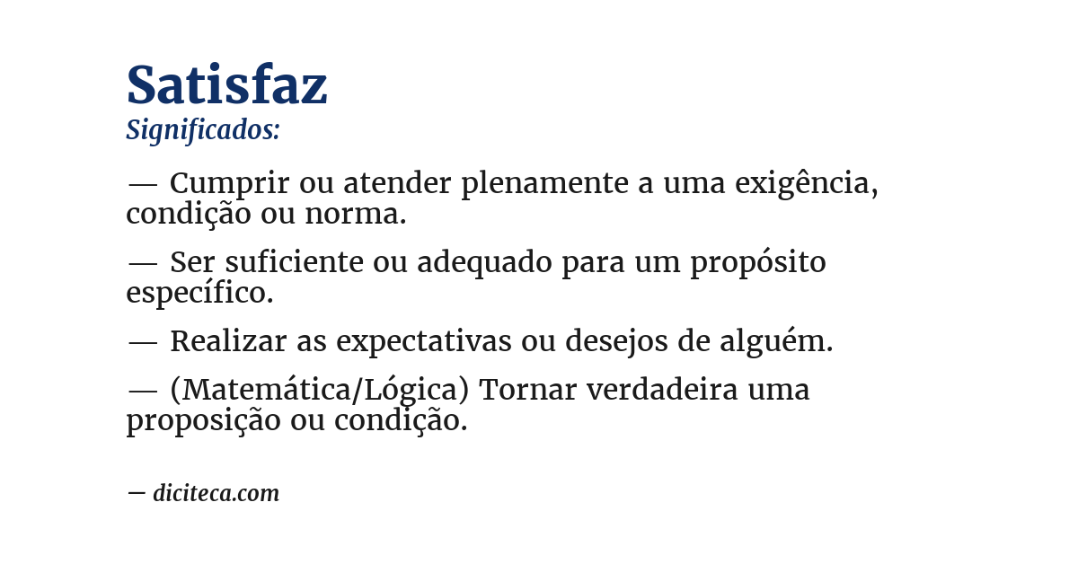 Significado de satisfaz