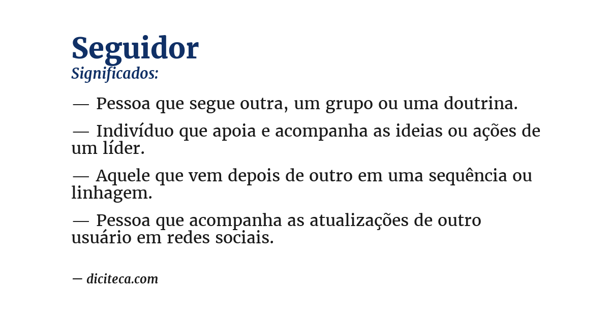 Significado de seguidor