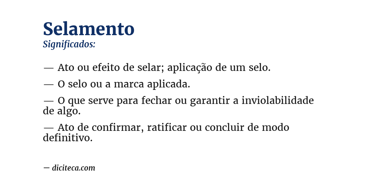 Significado de selamento
