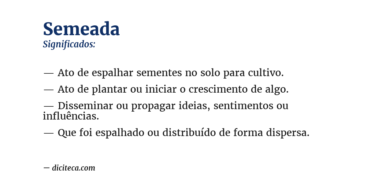 Significado de semeada