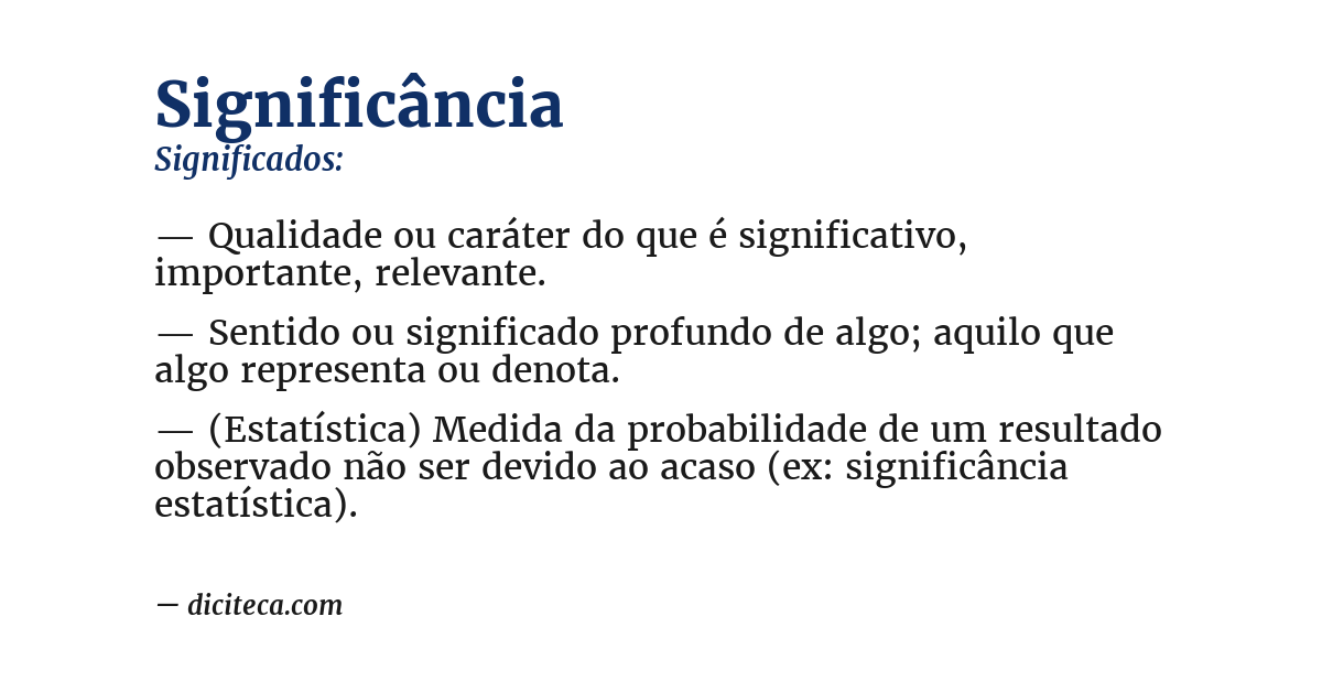 Significado de significância