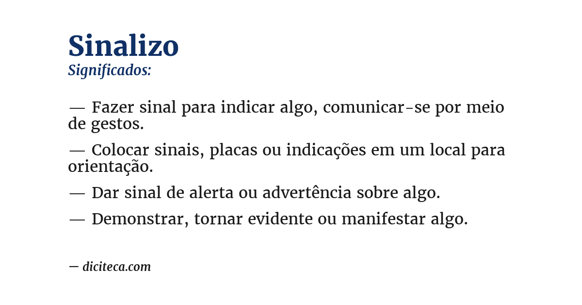 Significado de sinalizo