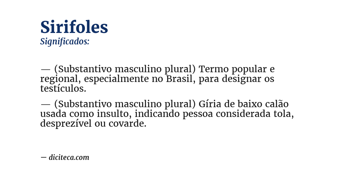 Significado de sirifoles