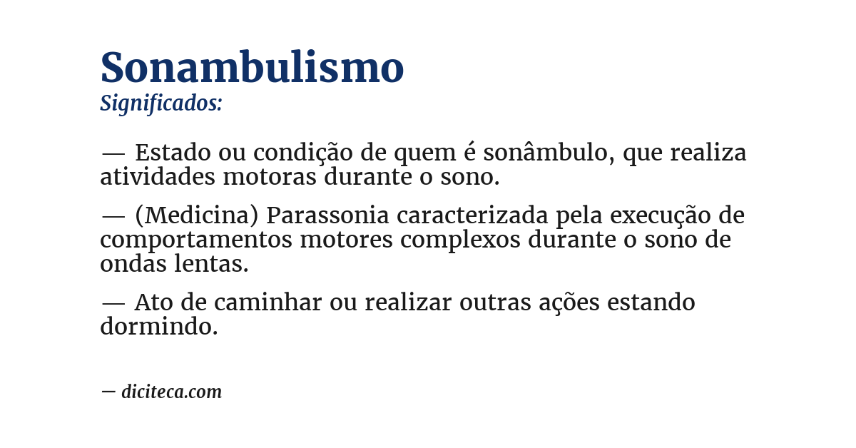 Significado de sonambulismo