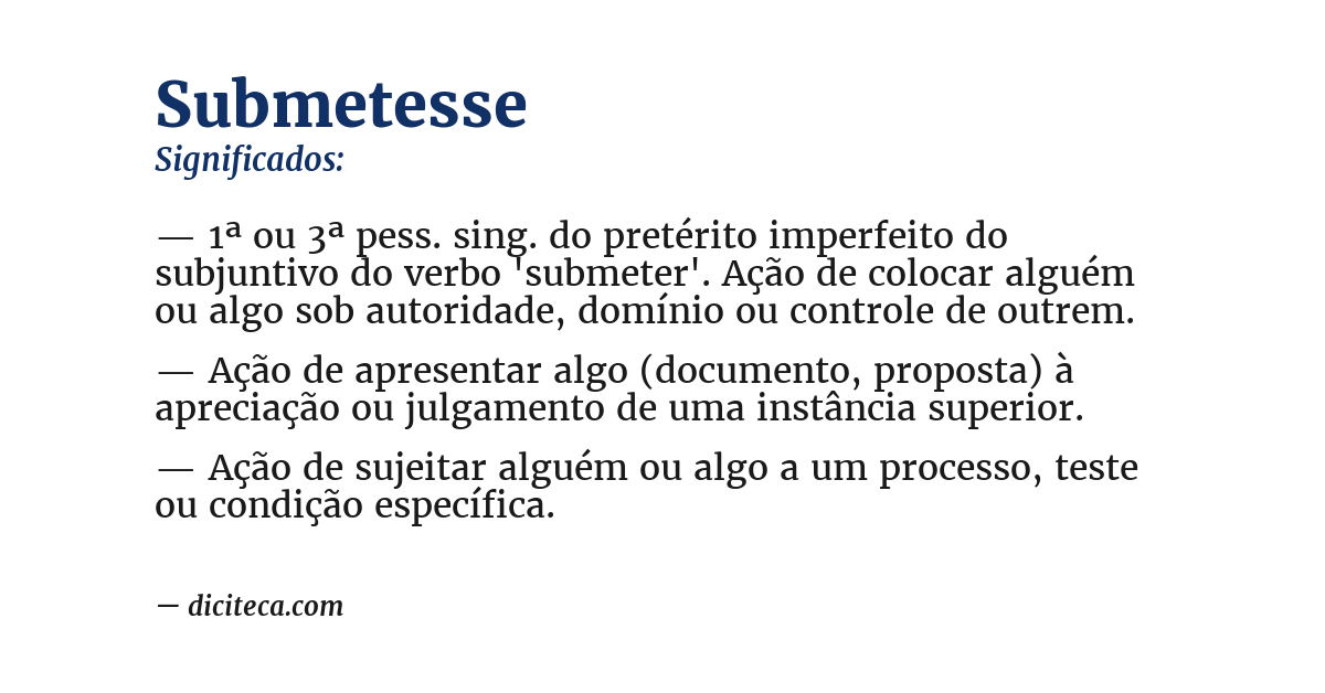 Significado de submetesse