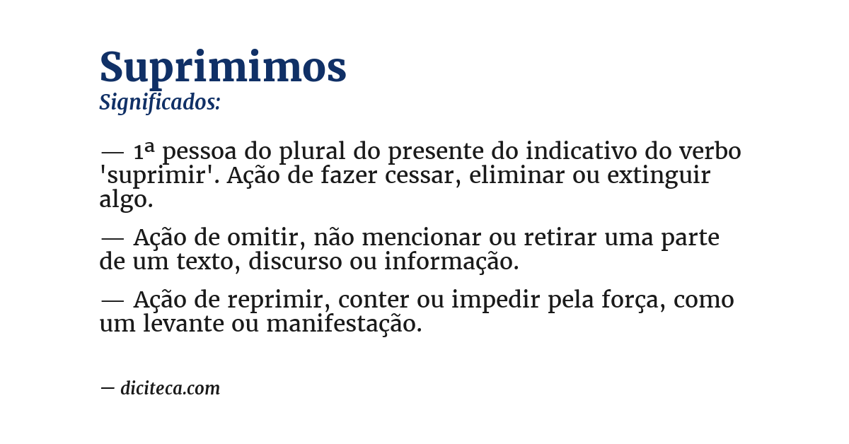 Significado de suprimimos
