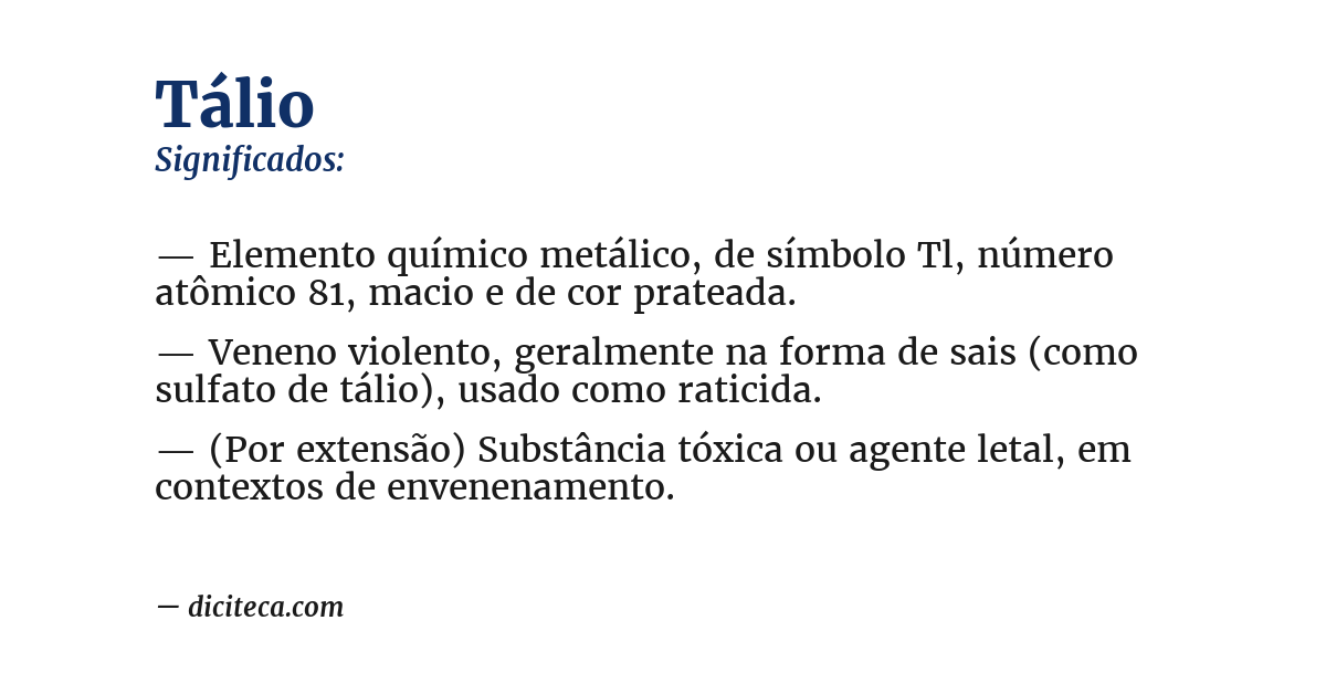 Significado de tálio