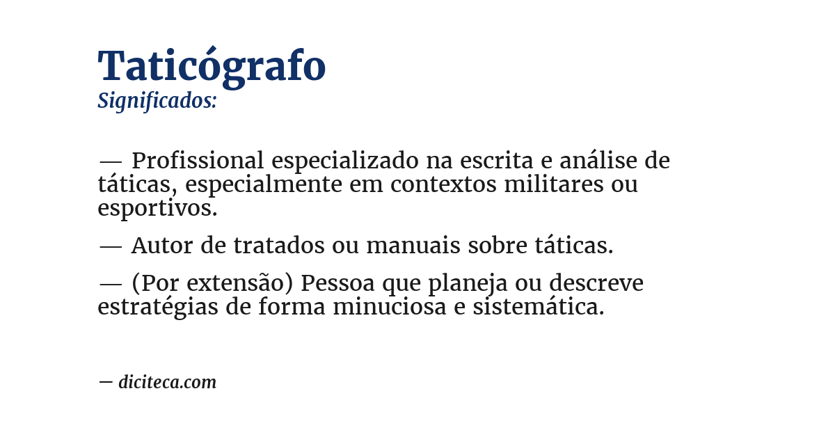 Significado de taticógrafo