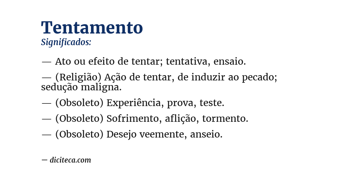 Significado de tentamento