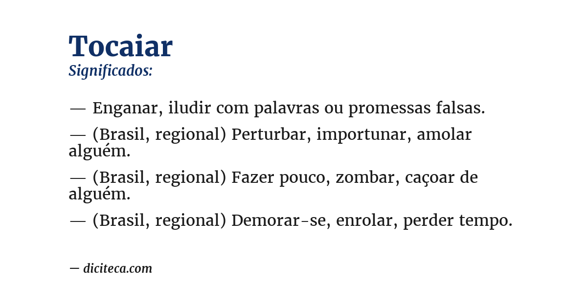 Significado de tocaiar