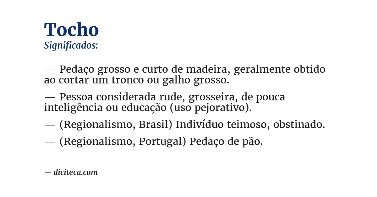 Significado de tocho