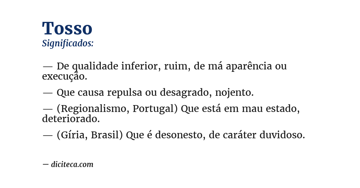 Significado de tosso