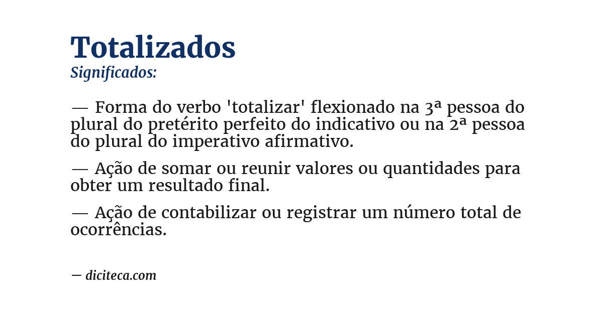 Significado de totalizados