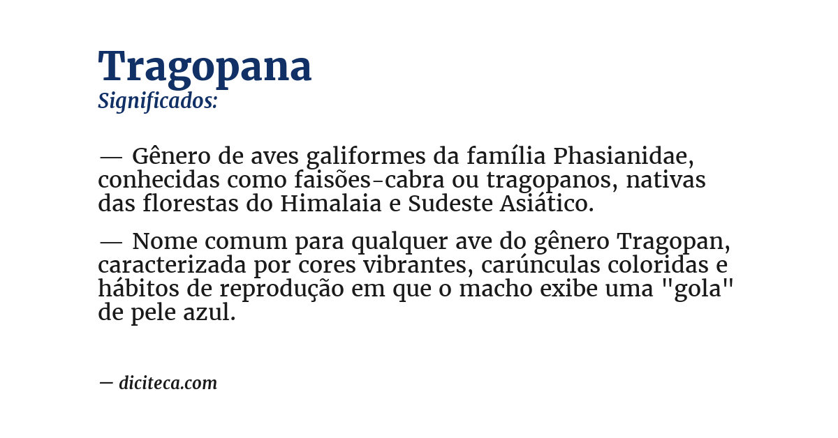 Significado de tragopana