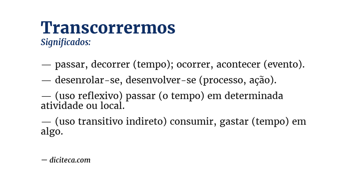 Significado de transcorrermos