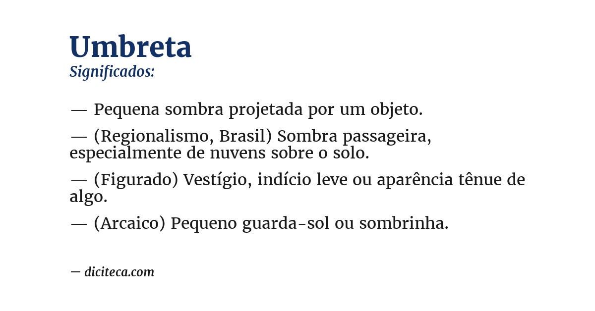 Significado de umbreta