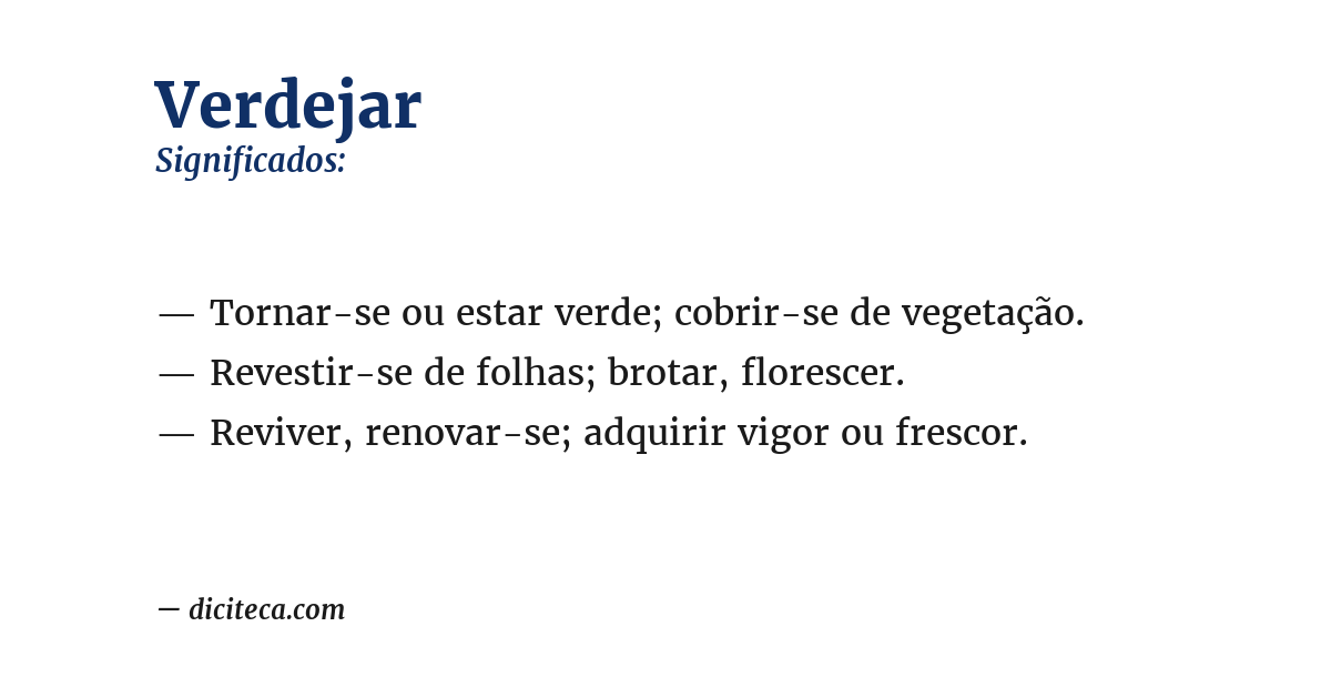 Significado de verdejar