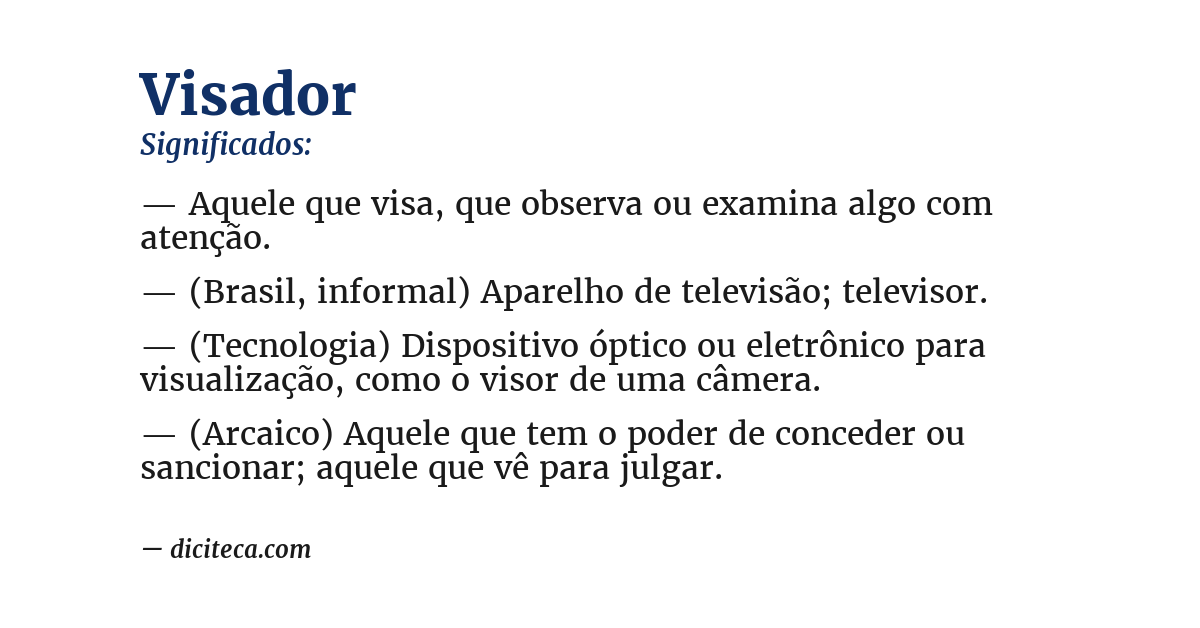 Significado de visador