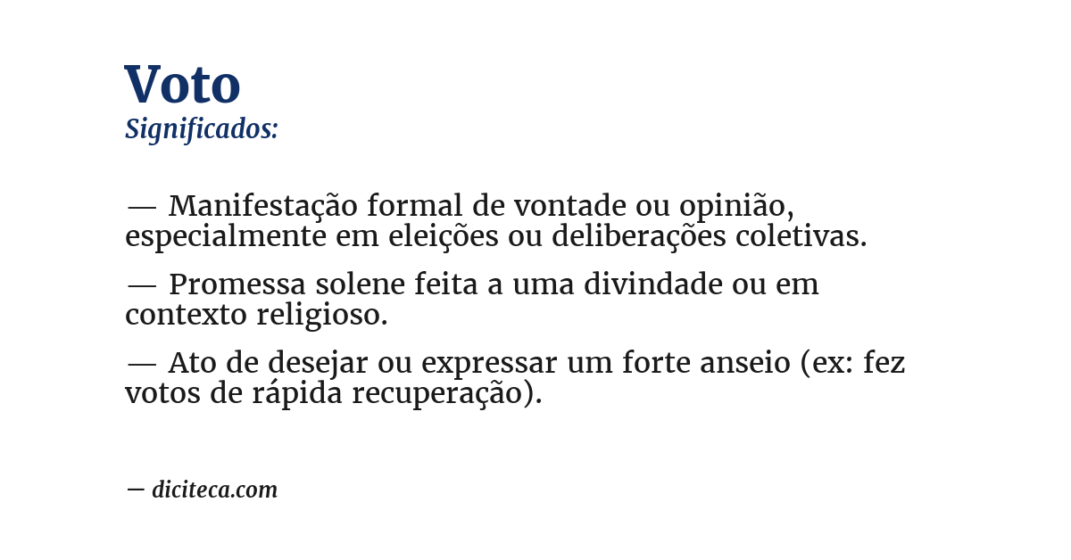 Significado de voto