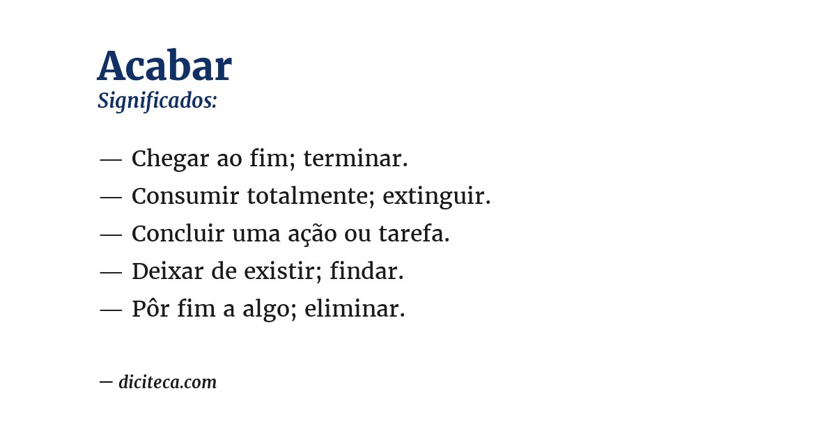 Significado de acabar