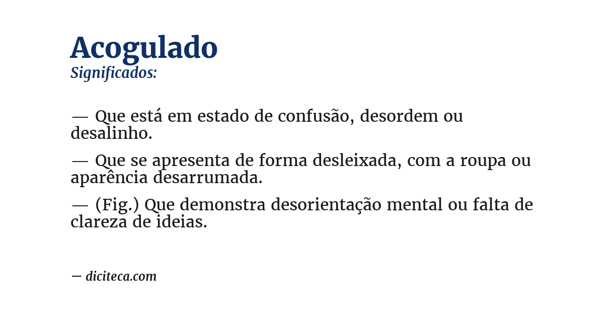 Significado de acogulado
