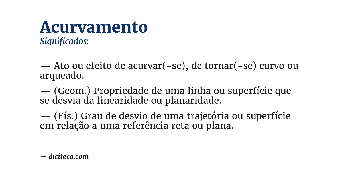 Significado de acurvamento