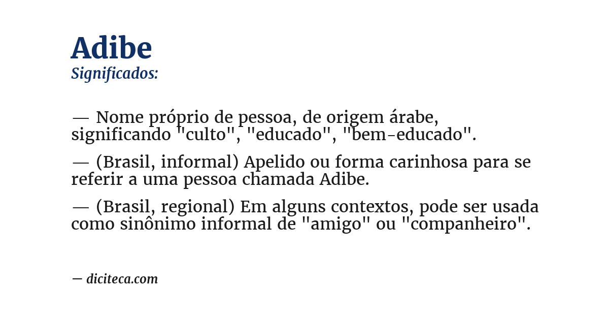 Significado de adibe