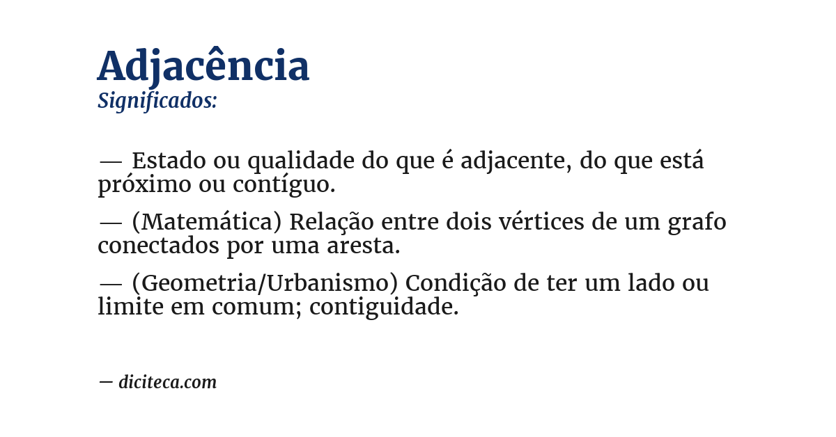 Significado de adjacência