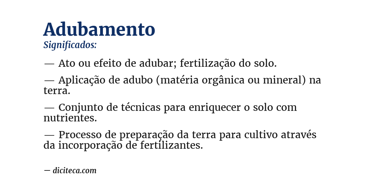 Significado de adubamento