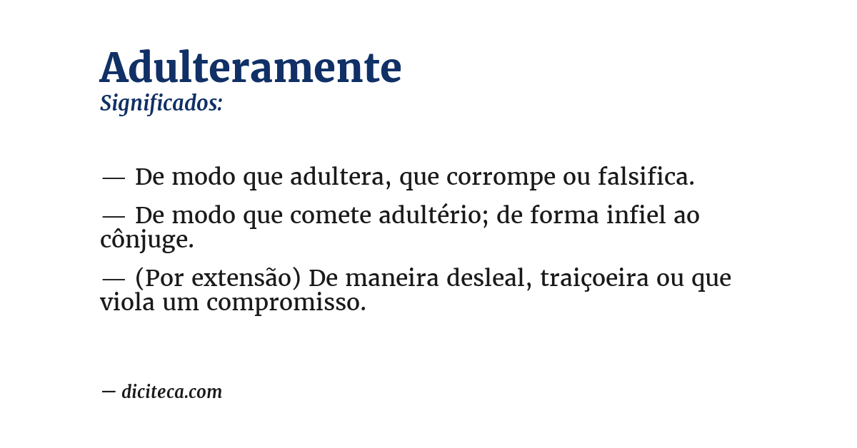 Significado de adulteramente